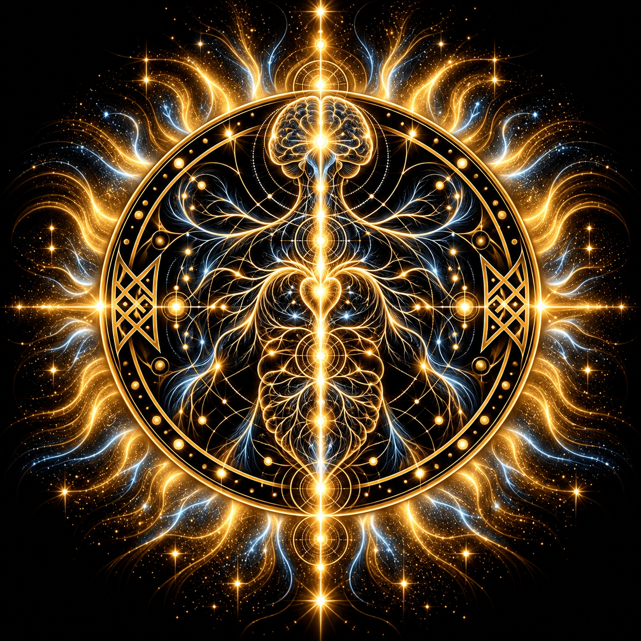 Celestial Compass Black Sun emblem