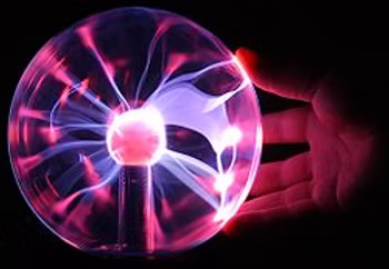 Plasma globe demonstrating wave-particle duality