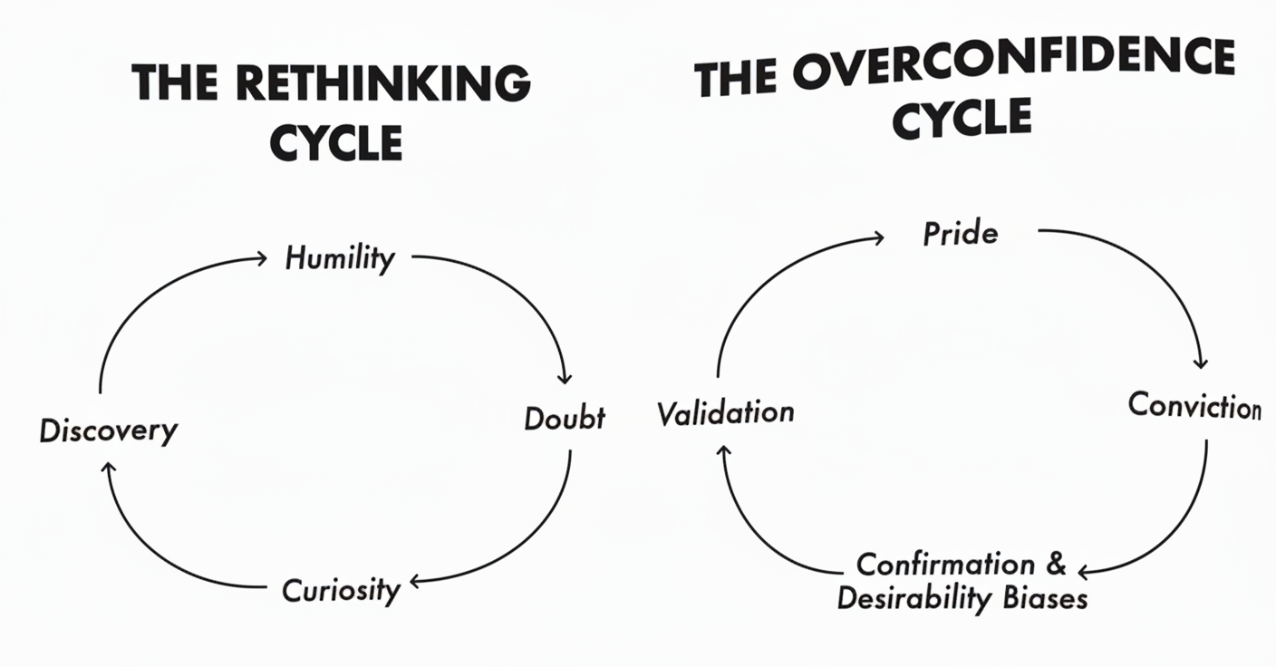 Rethinking and overconfidence cycles diagram